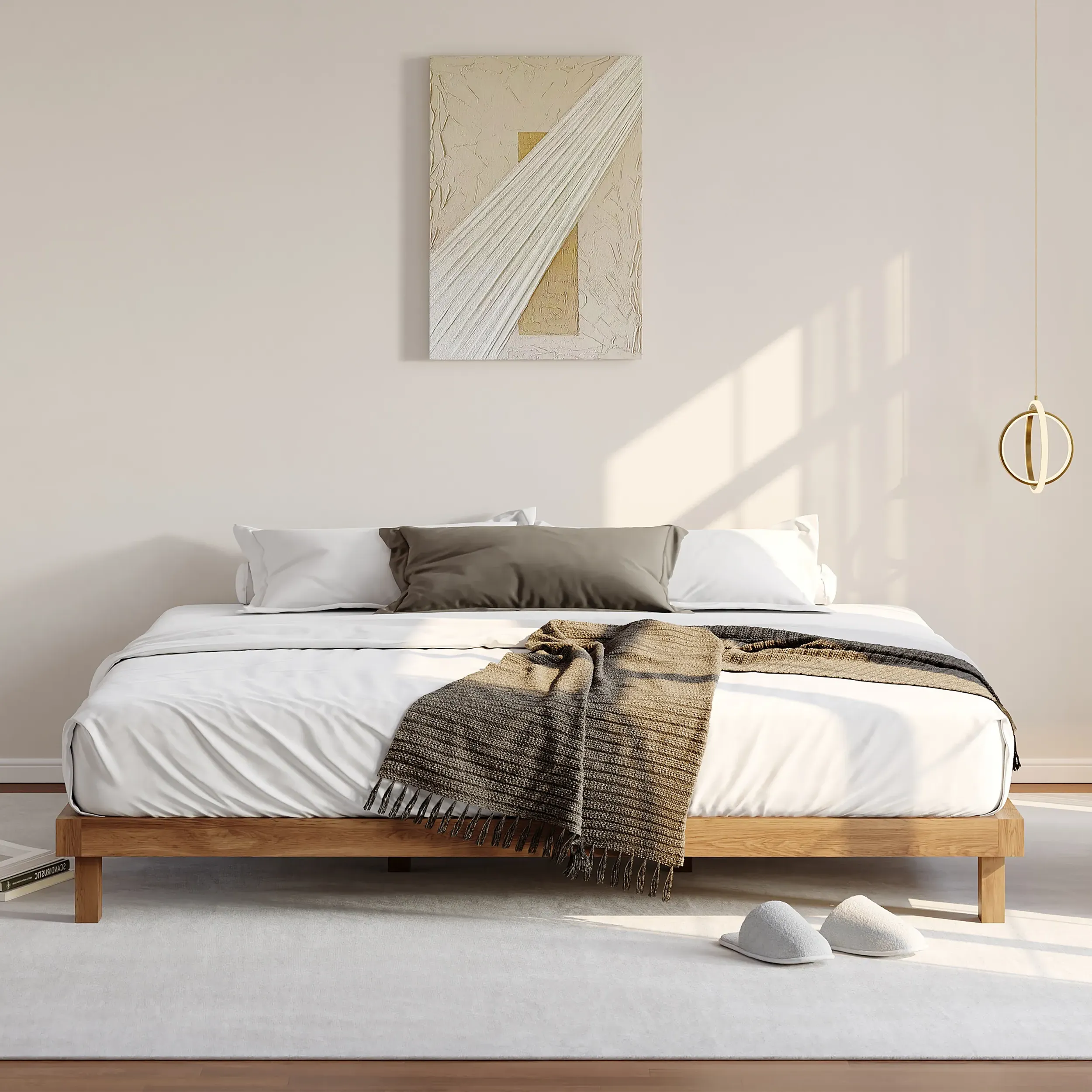 King Size Platform Bed Frame - Walnut image