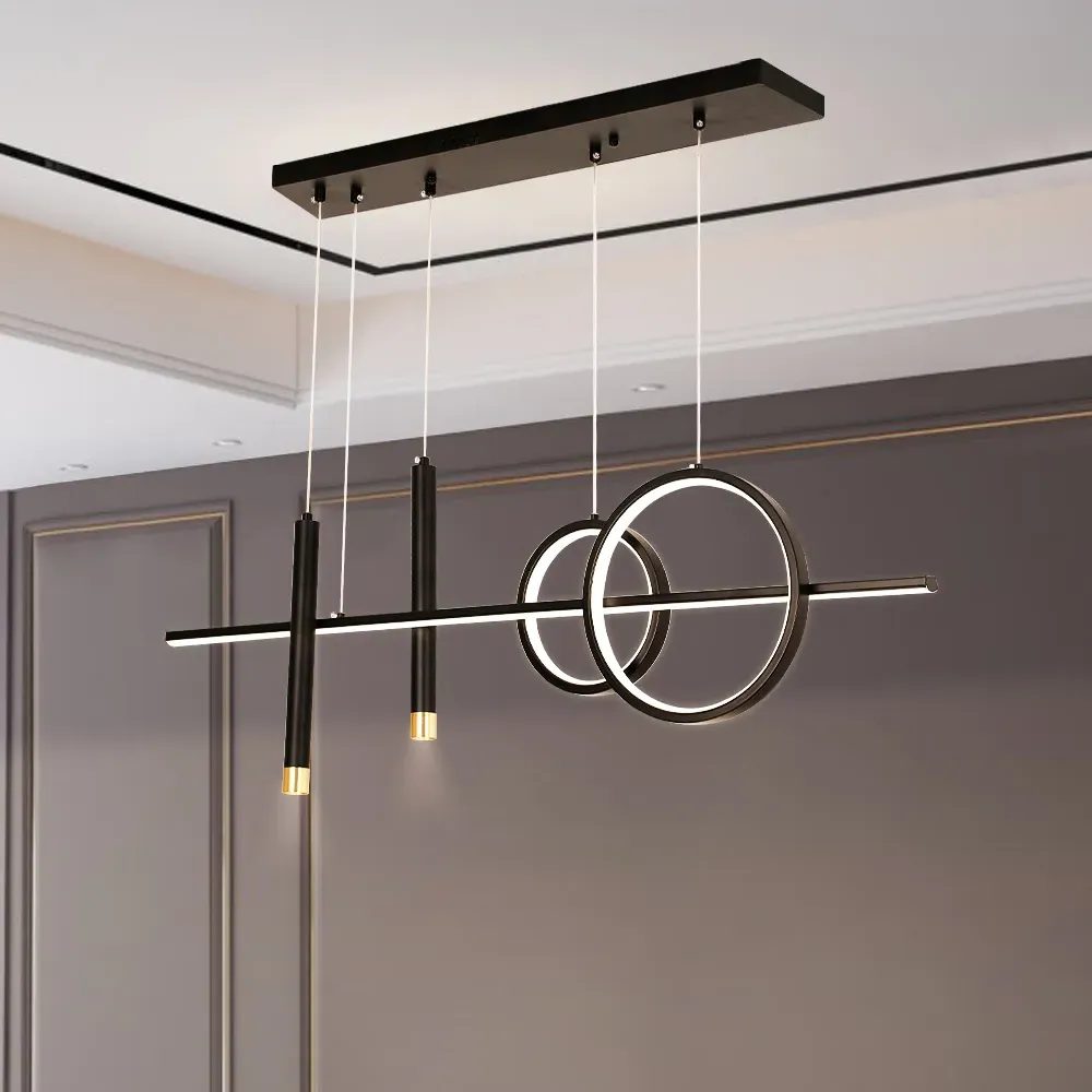 Kitchen Island Pendant Light - Black, Metal image