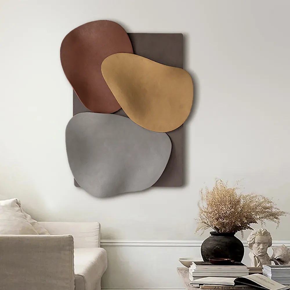 Large 3D Geometric Metal Wall Art - Abstract Design image