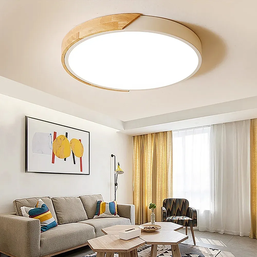 LED Drum Flush Mount Ceiling Light - White