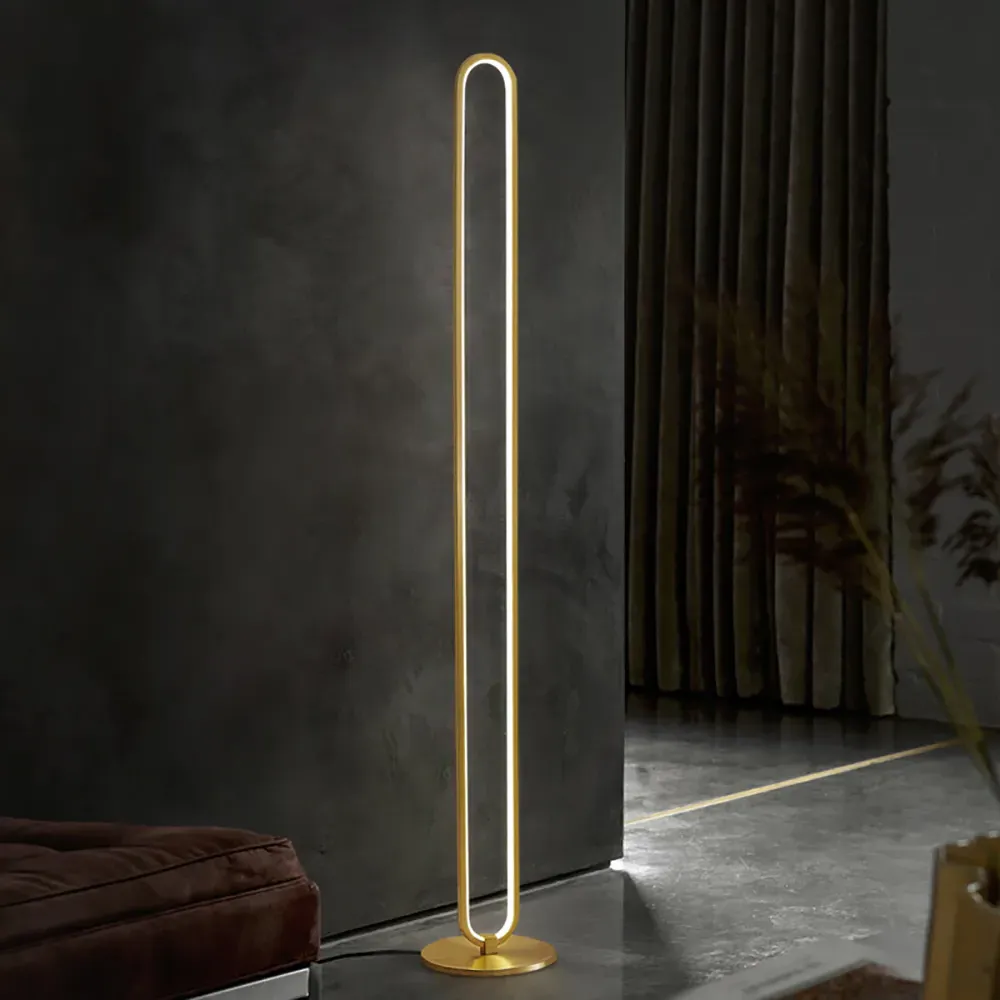 Linear LED Floor Lamp - Gold, Metal