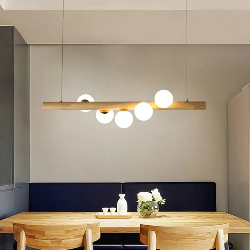 Linearc Linear Kitchen Island Light Glass Globe 5-Light image