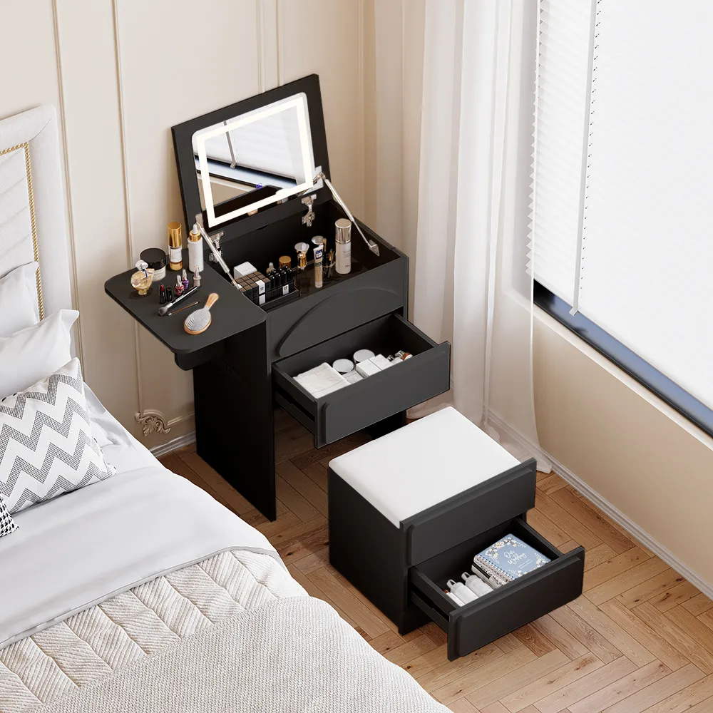 Makeup Vanity Set with Charging Station - White