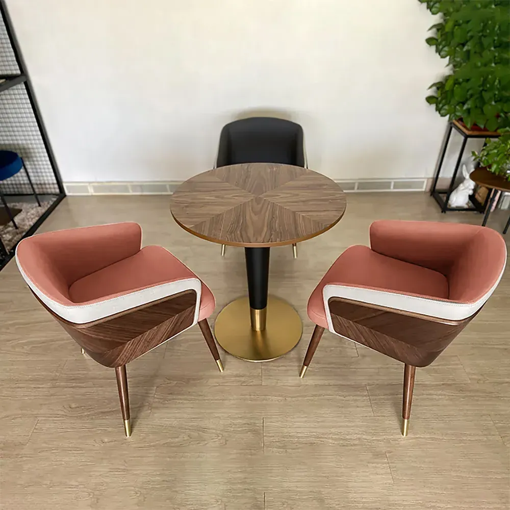 Mid-Century Single Arm Chair - Walnut, Leath-Aire image