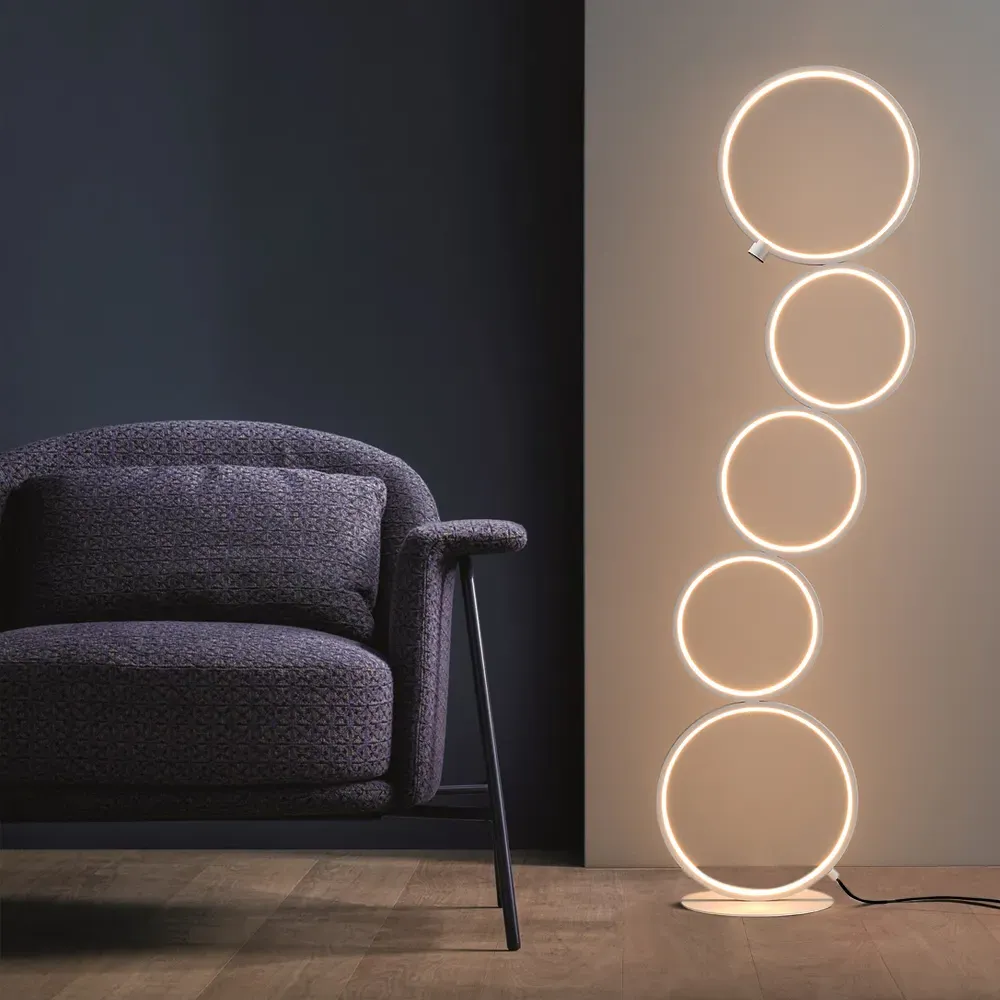 Multi-Head Geometric Floor Lamp - White, LED image