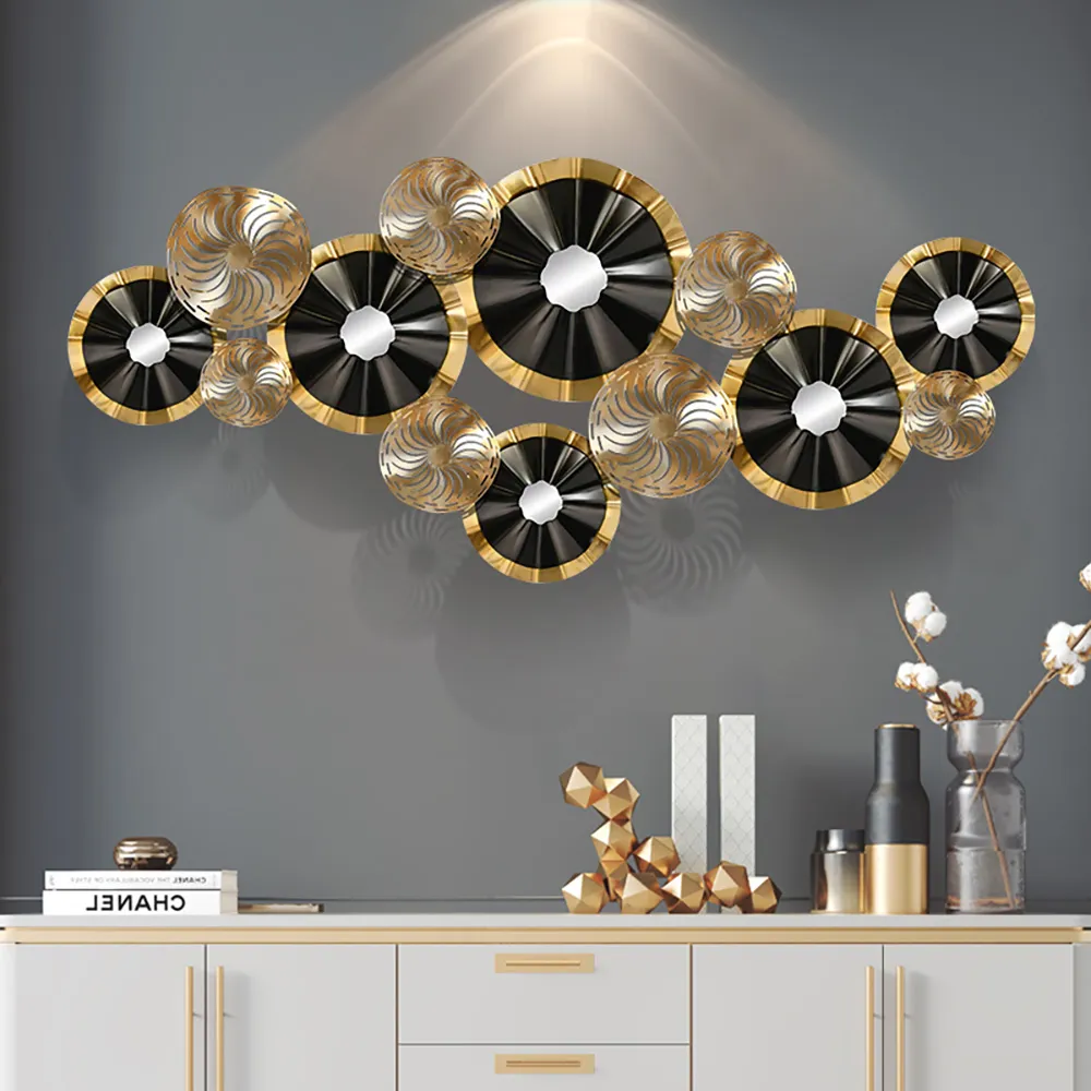 Multi-Round Metal Wall Decor - Multi-color image