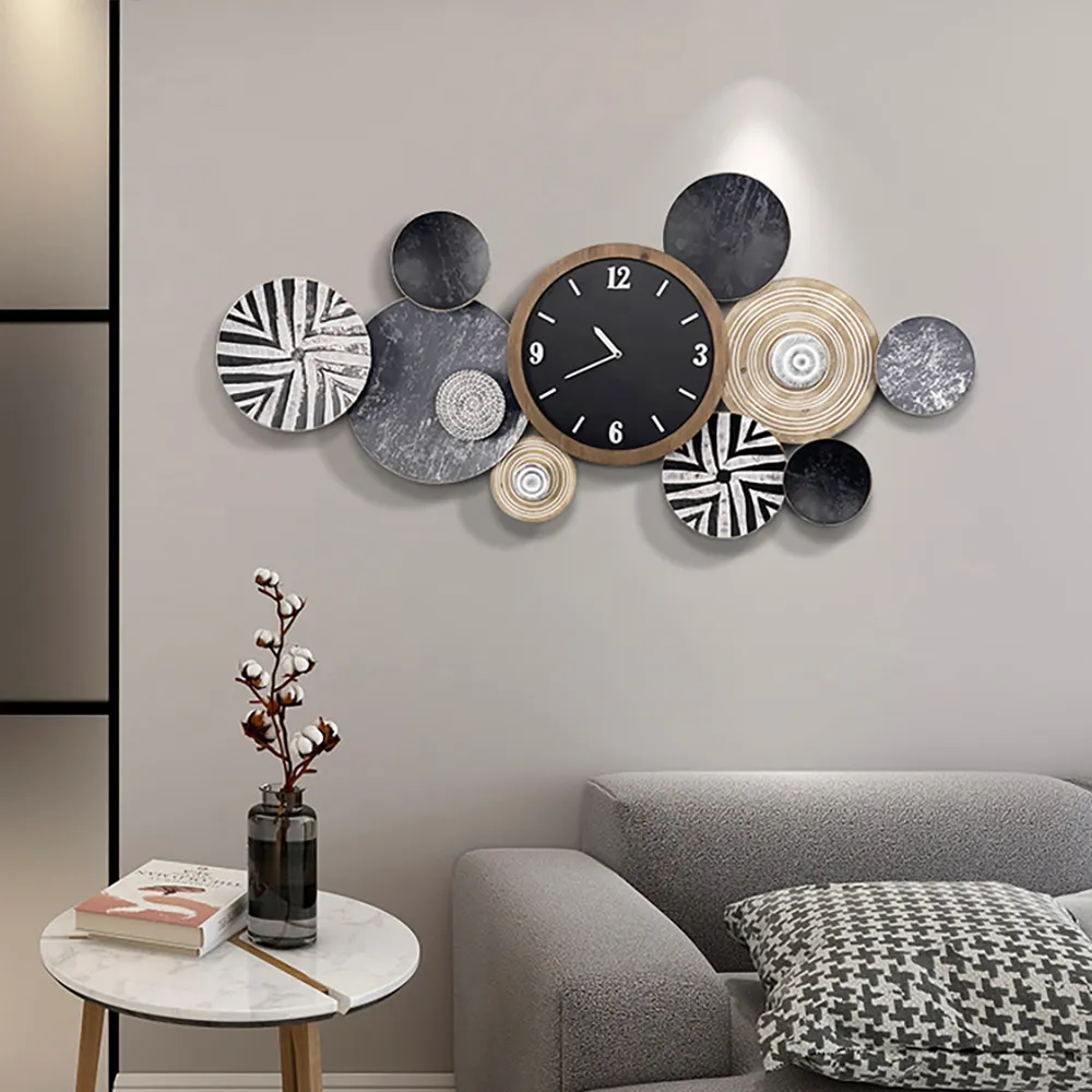 Multi-Round Wall Clock - Multi-Color, Metal