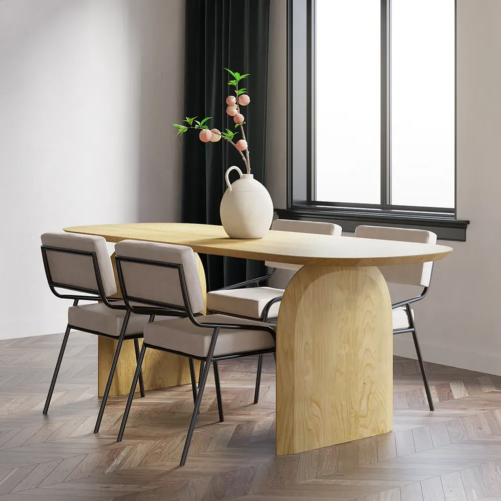 Oval Dining Table for 6 People - Natural, Pine Wood