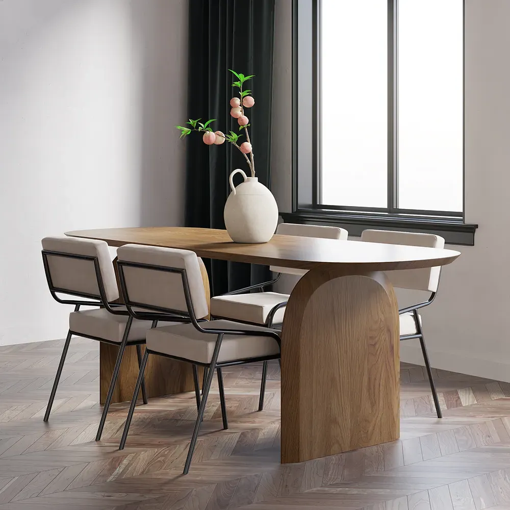 Oval Dining Table for 8 People - Walnut, Solid Wood