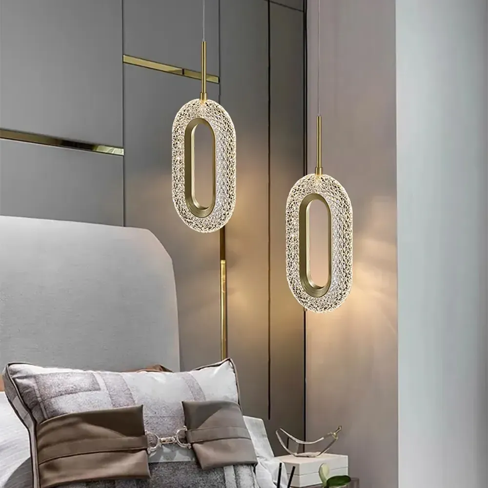 Ovated Ring Pendant Light 1-Light LED - Gold image