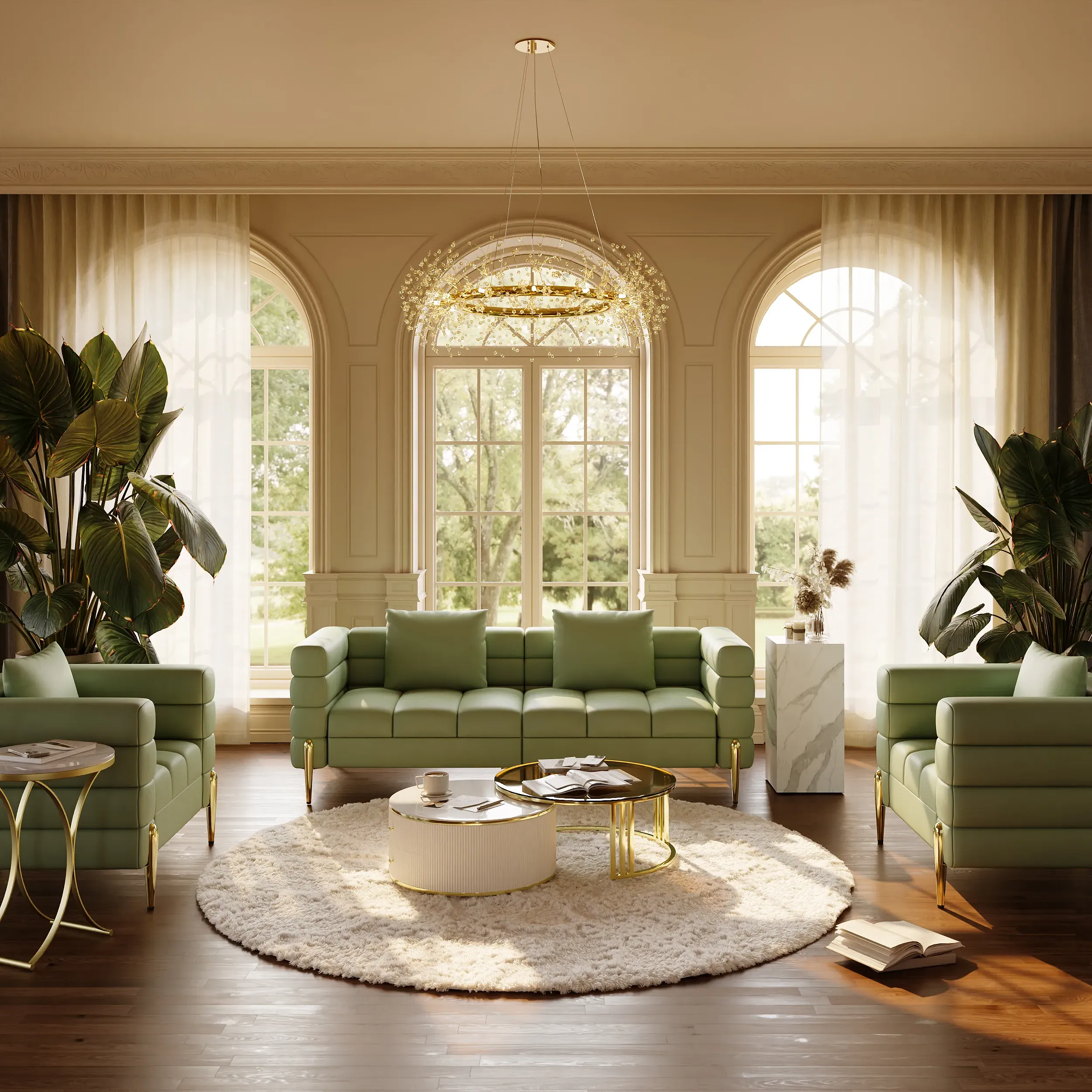 Performance Leather 3-Seater Sofa with Pillow