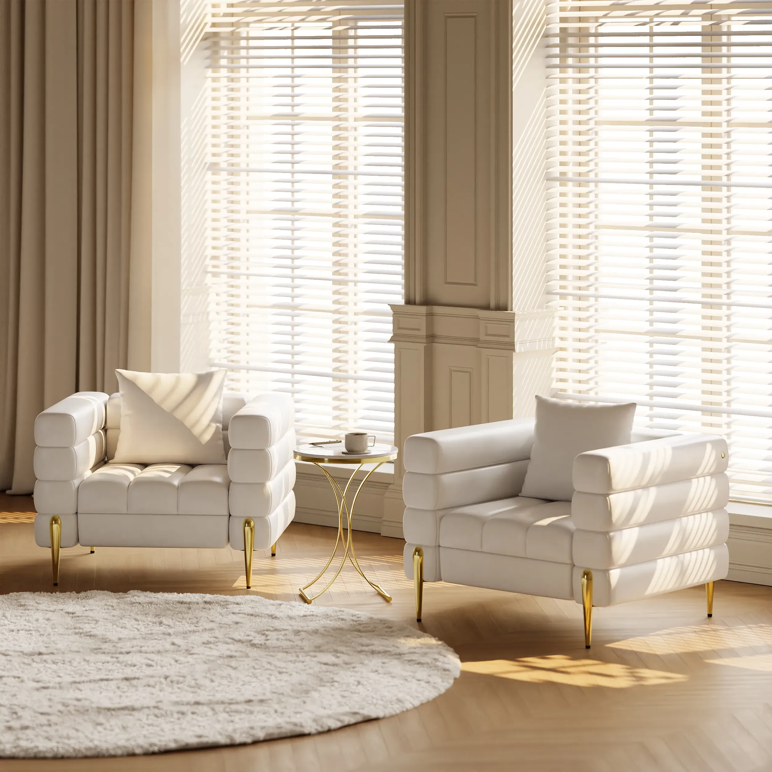 Performance Leather Accent Chair Set of 2