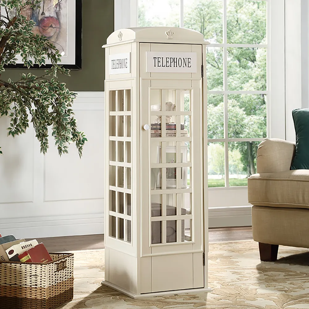 Phone Booth Bookcase - Milky White, MDF