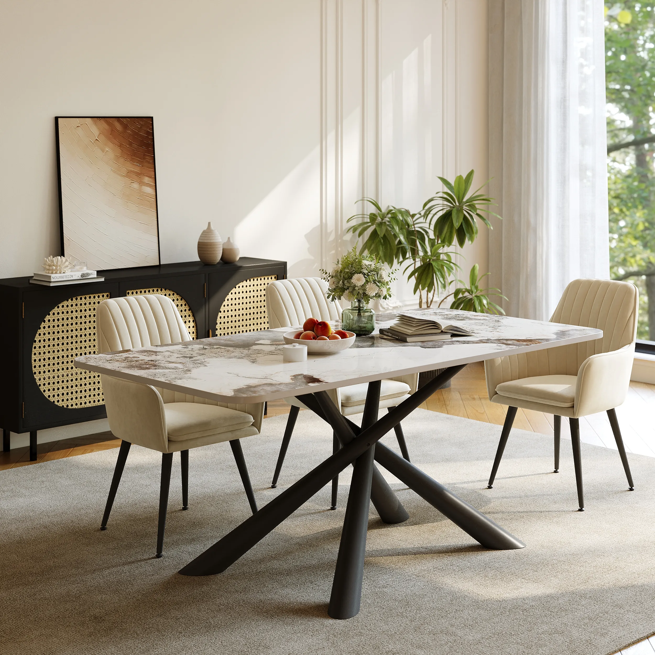 Rectangle Dining Table - Black, Sintered Stone