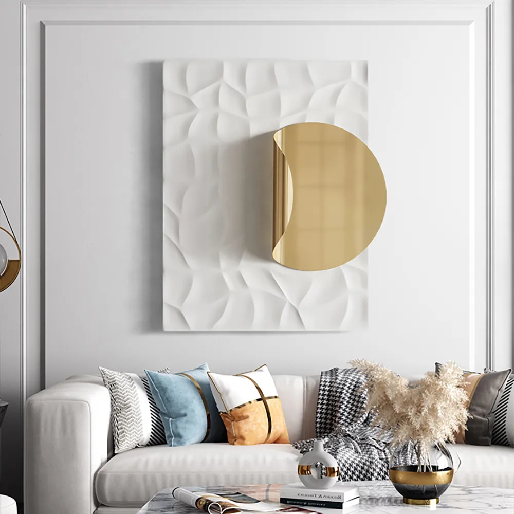 Rectangle Geometric 3D Wall Decor - Gold, Metal