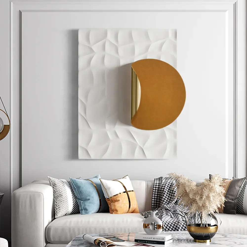 Rectangle Geometric Wall Art - Orange, Stainless Steel image