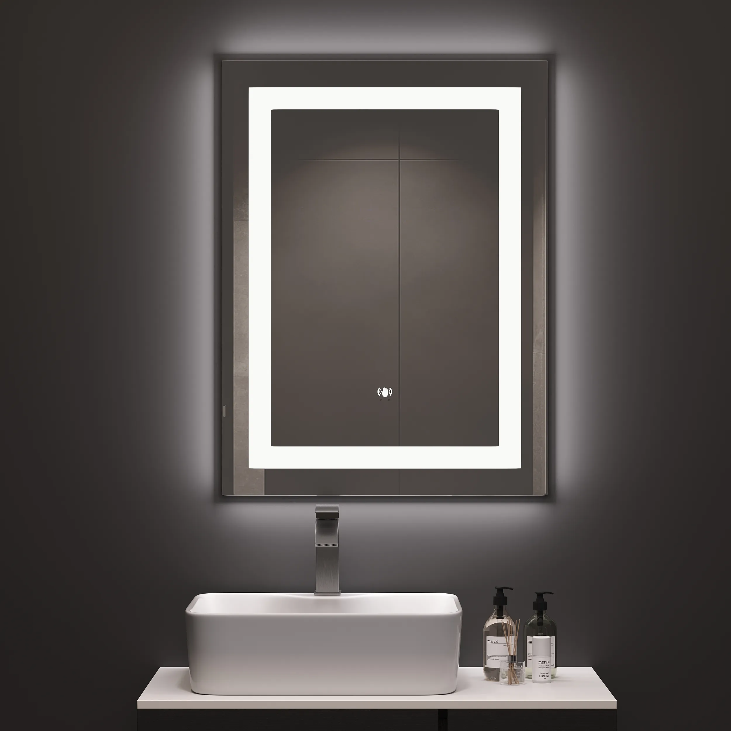 Rectangle LED Bathroom Mirror with Anti-Fog & Bluetooth image
