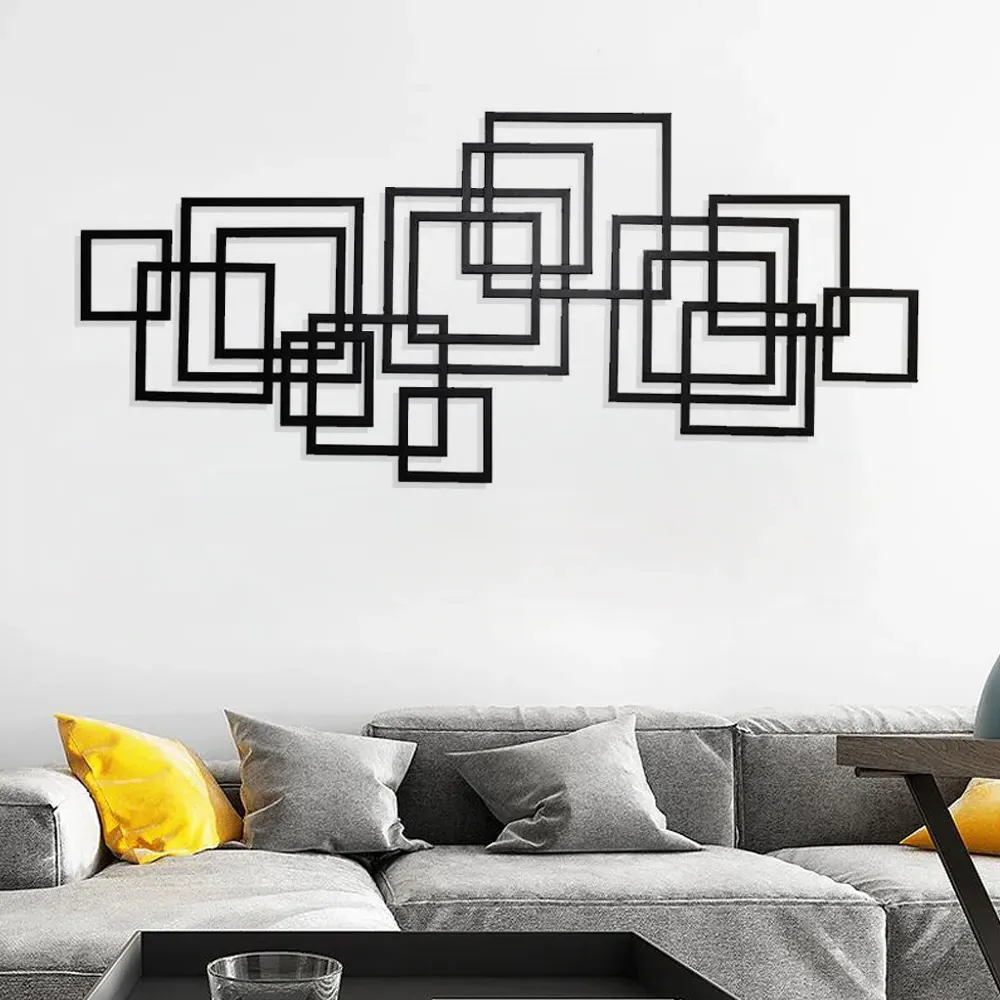 Rectangle Metal Wall Decor - Black