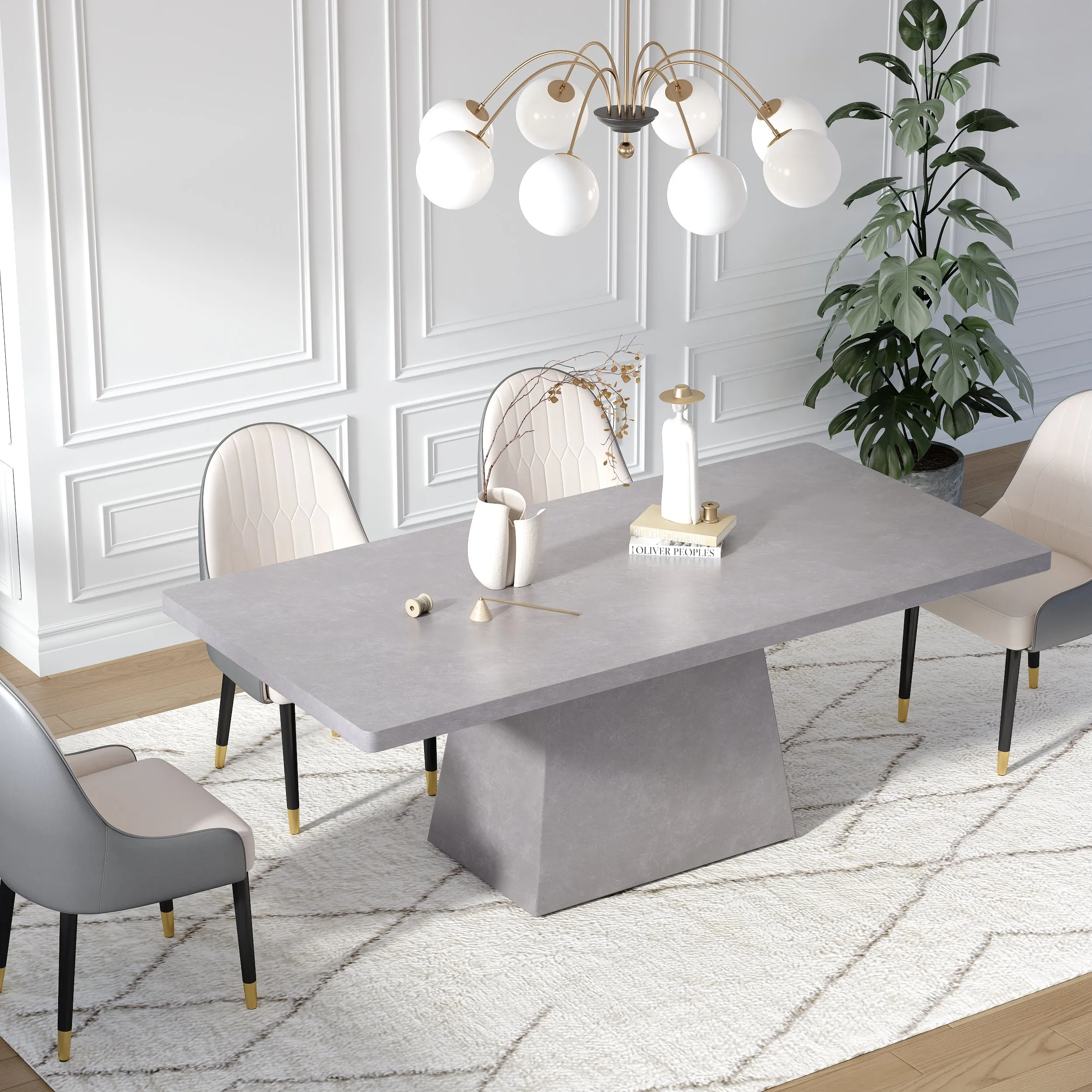 Rectangular Dining Table - Grey, Sintered Stone