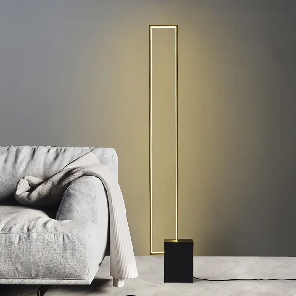Rectangular LED Floor Lamp - Black, Metal image