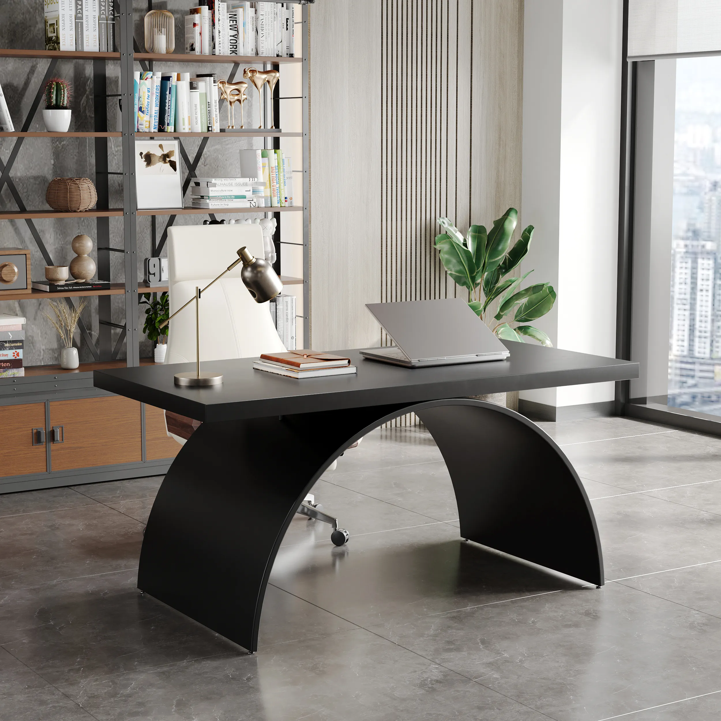 Rectangular Writing Desk - Black, Wood image