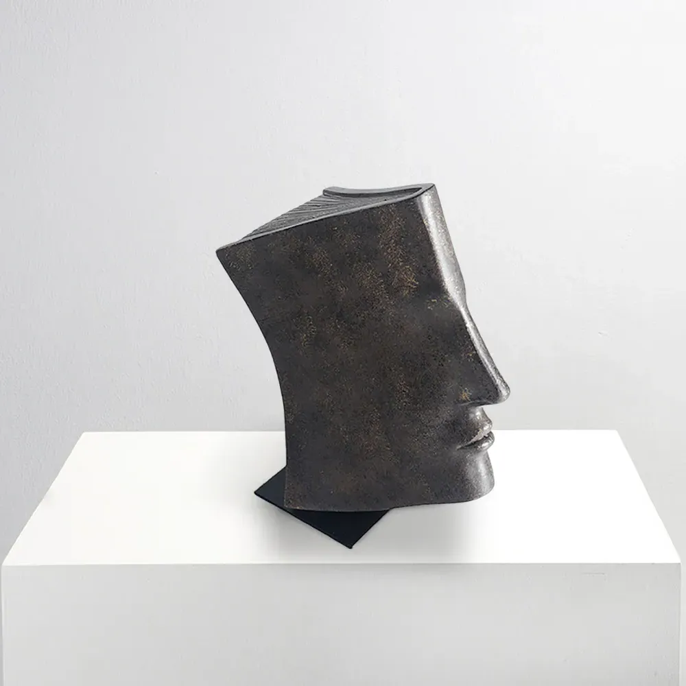 Resin Person Sculpture Desk Decor - Black