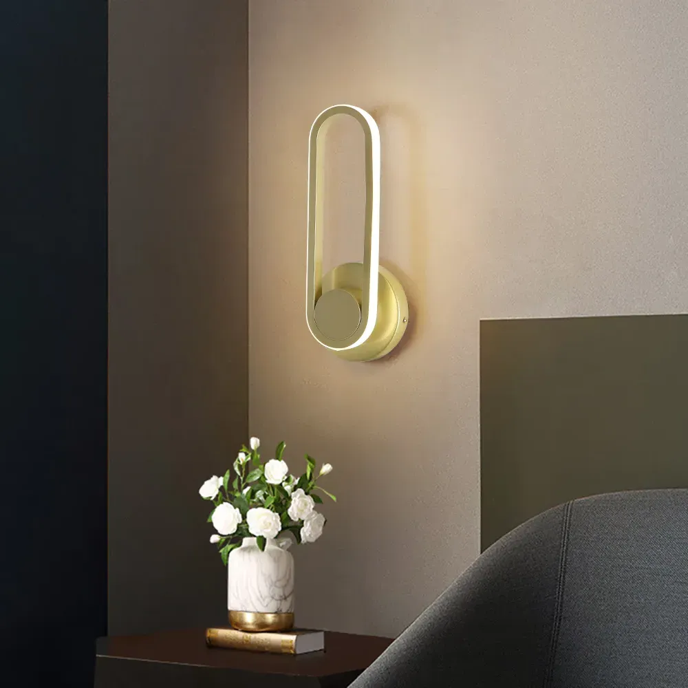 Rotated Indoor Wall Sconce - Gold, Metal image