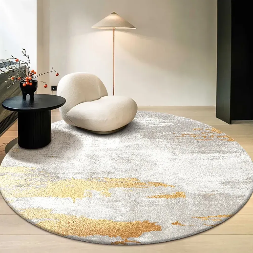 Round Area Rug - Grey, Velvet image