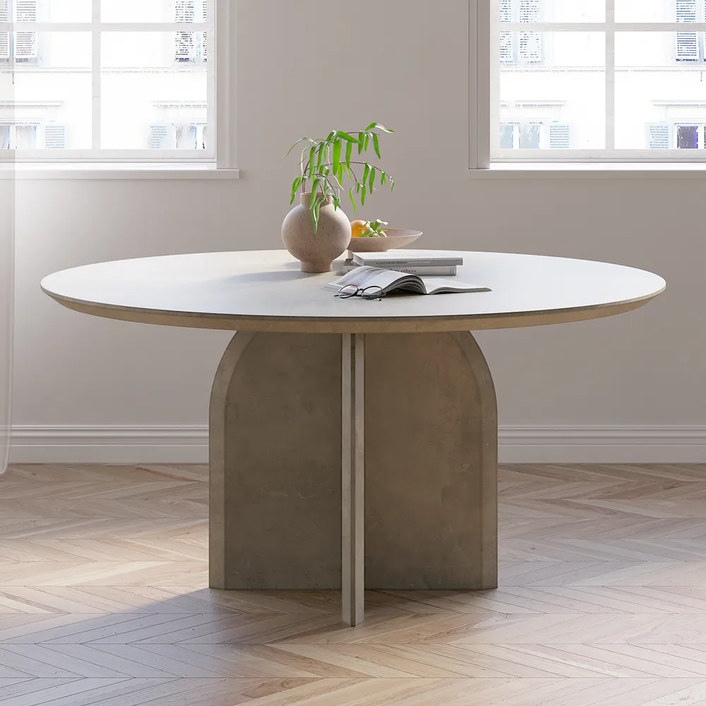 Round Dining Table - Grey, Pine image