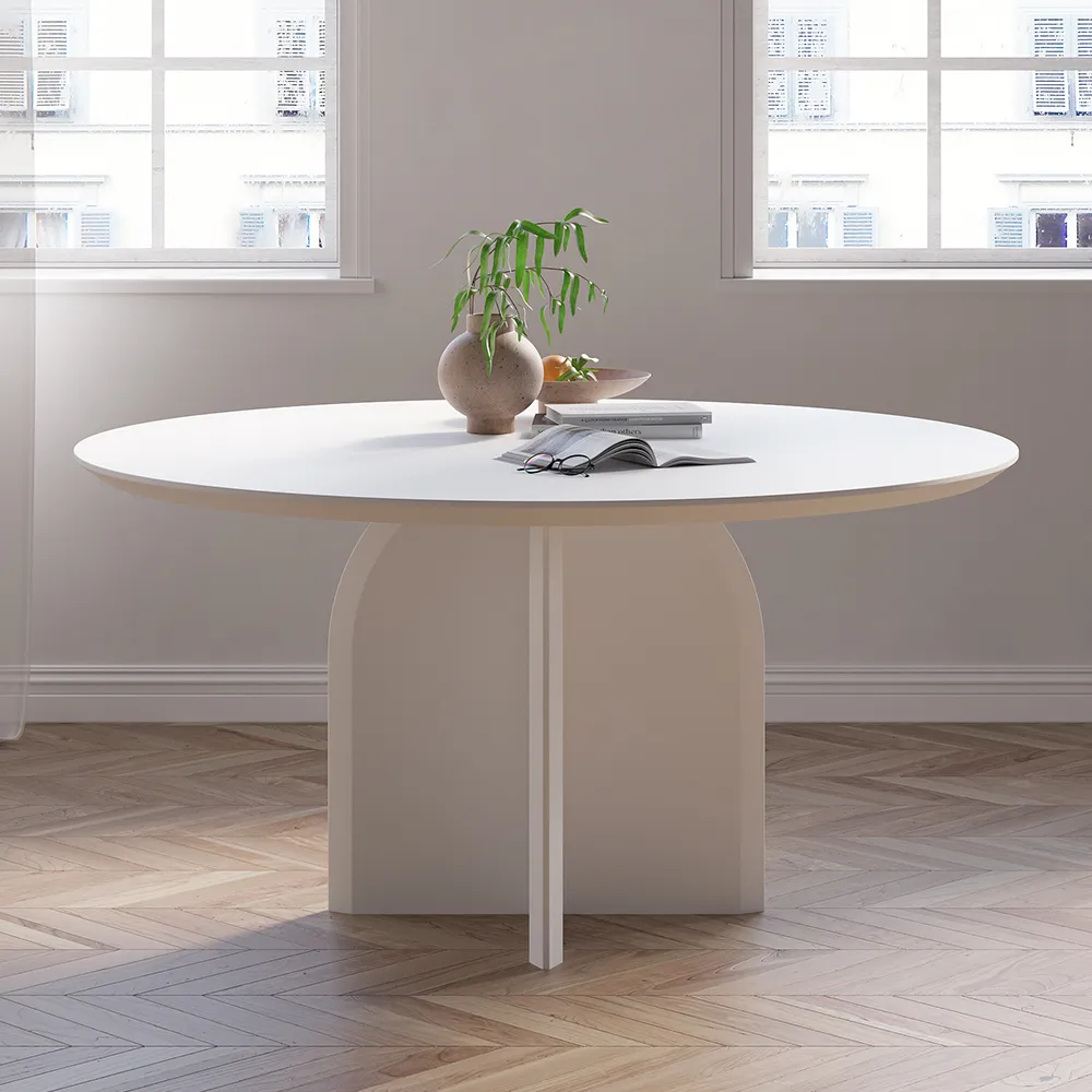 Round Dining Table - White, Pine