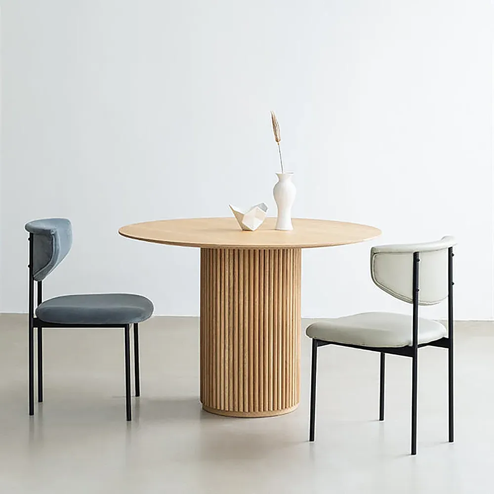 Round Dining Table with Pedestal Base - Natural, Pine image