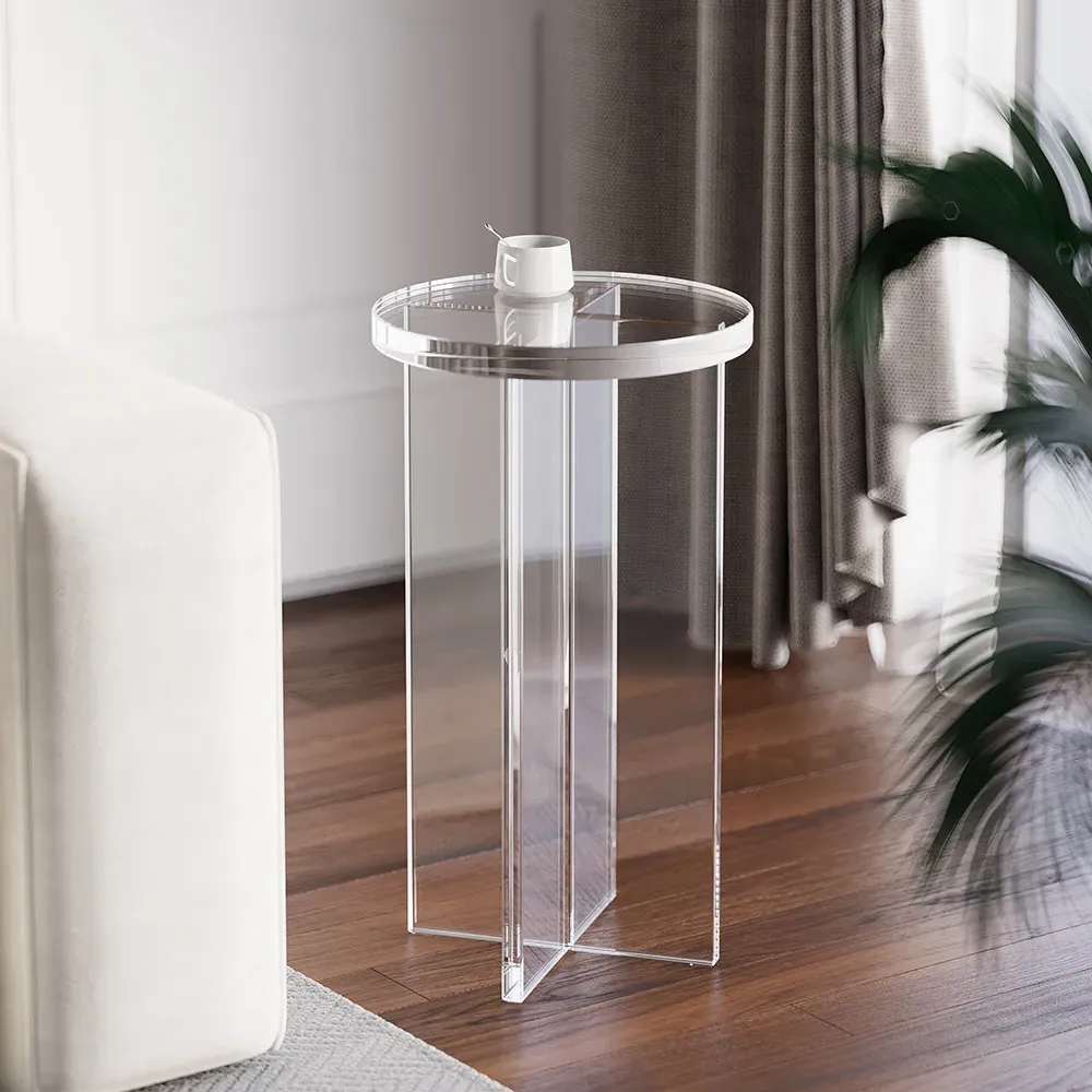 Round Side Table - Clear, Acrylic