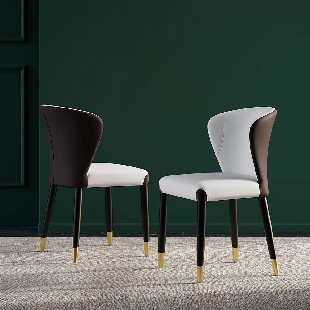 Set of 2 Wingback Dining Chairs - Gray, PU Leather image