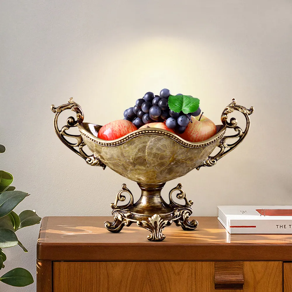 Shellium Fruit Basket Decorative Bowl - Brown, Resin & Shell image
