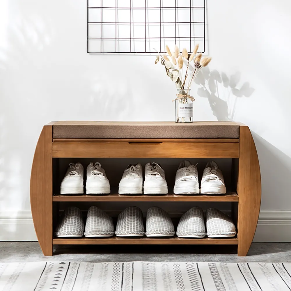 Shoe Storage Entryway Bench with Flip-Top - Brown image