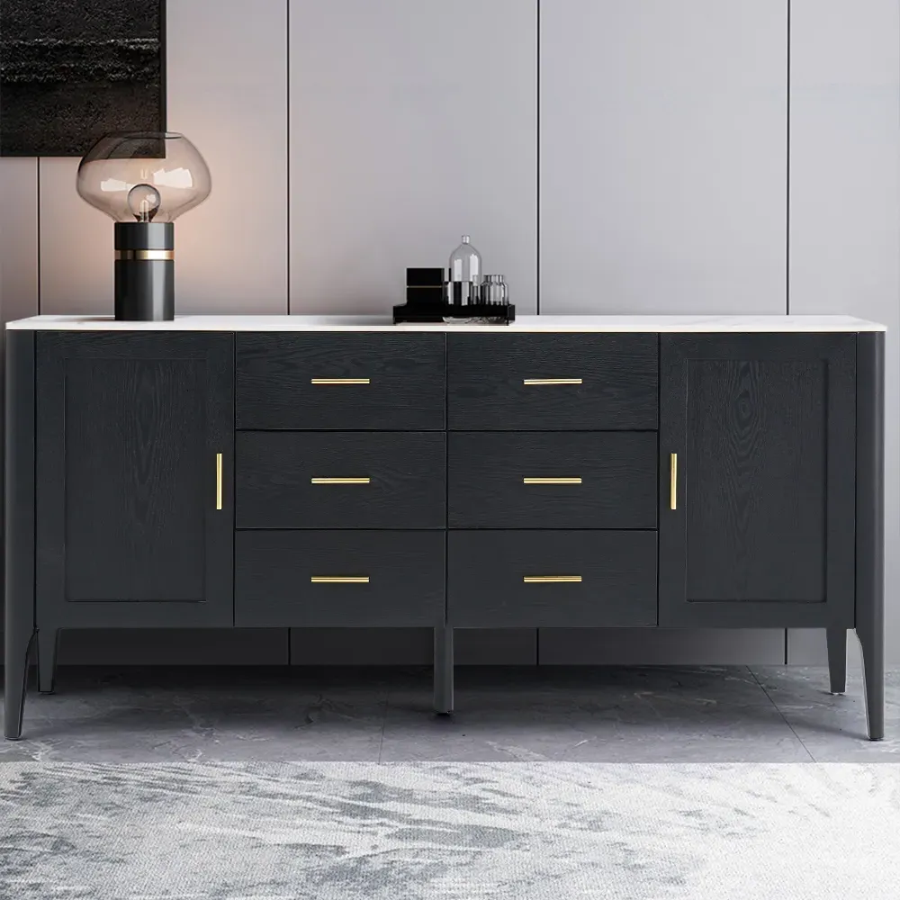 Sideboard Buffet with Sintered Stone Top - Black