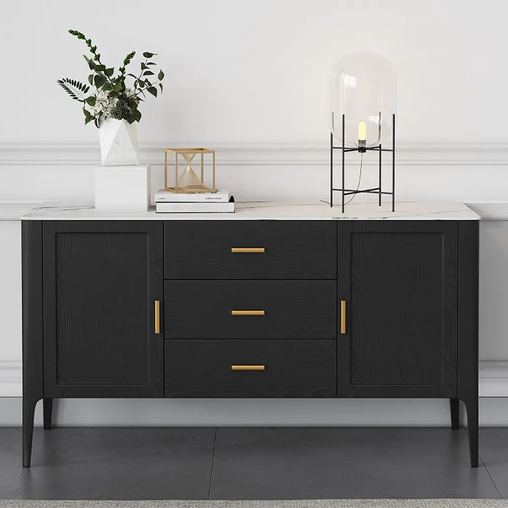 Sideboard Buffet with Sintered Stone Top - Black