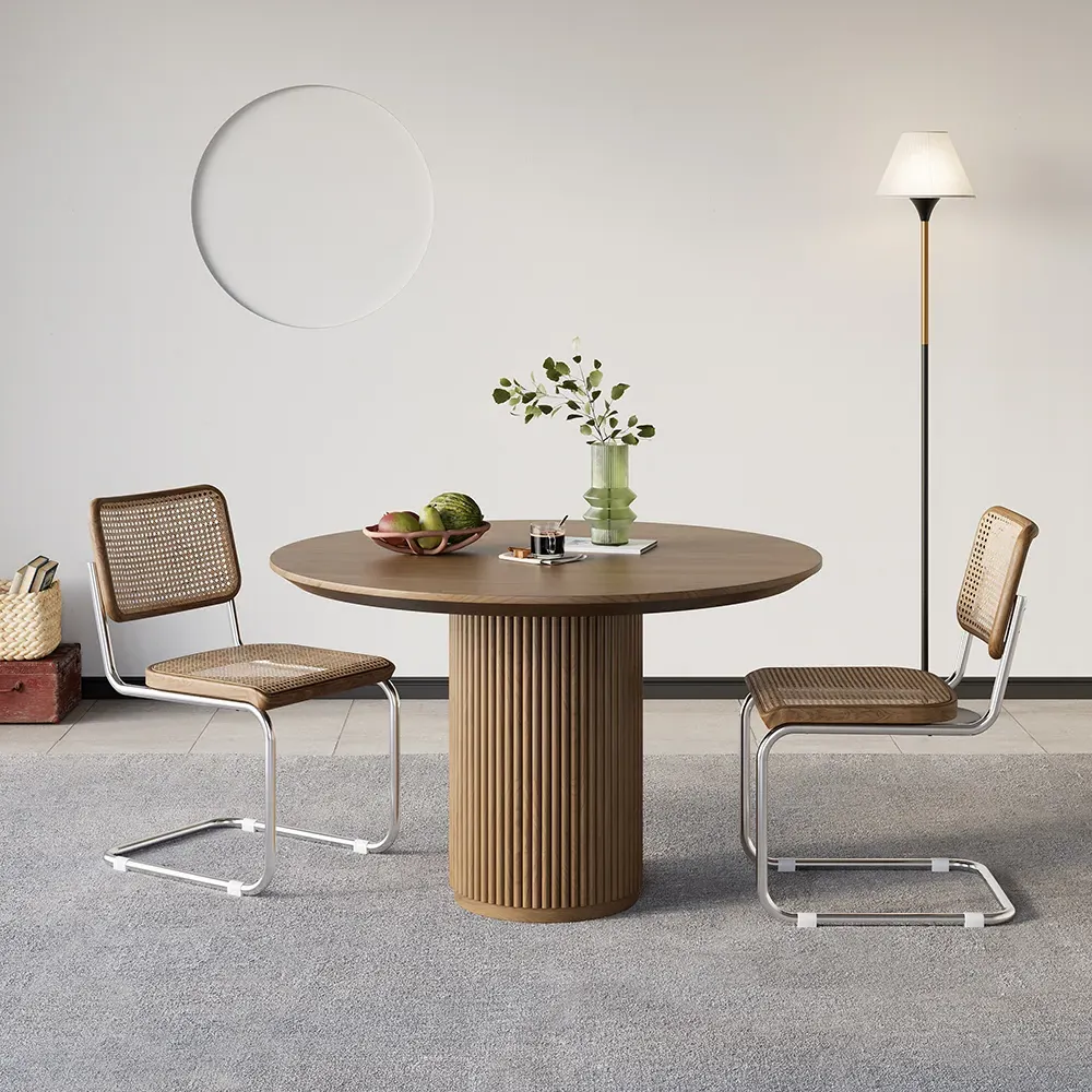 Small Round Dining Table - Walnut, Pine