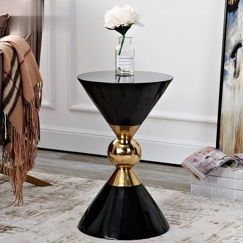 Small Round End Table Hourglass - Black, Fiberglass image