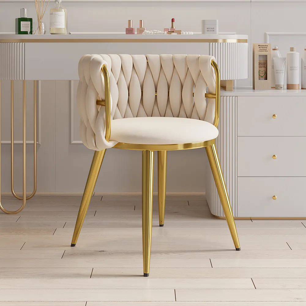 Sweave Barrel Back Dining Chair - Off White, Velvet