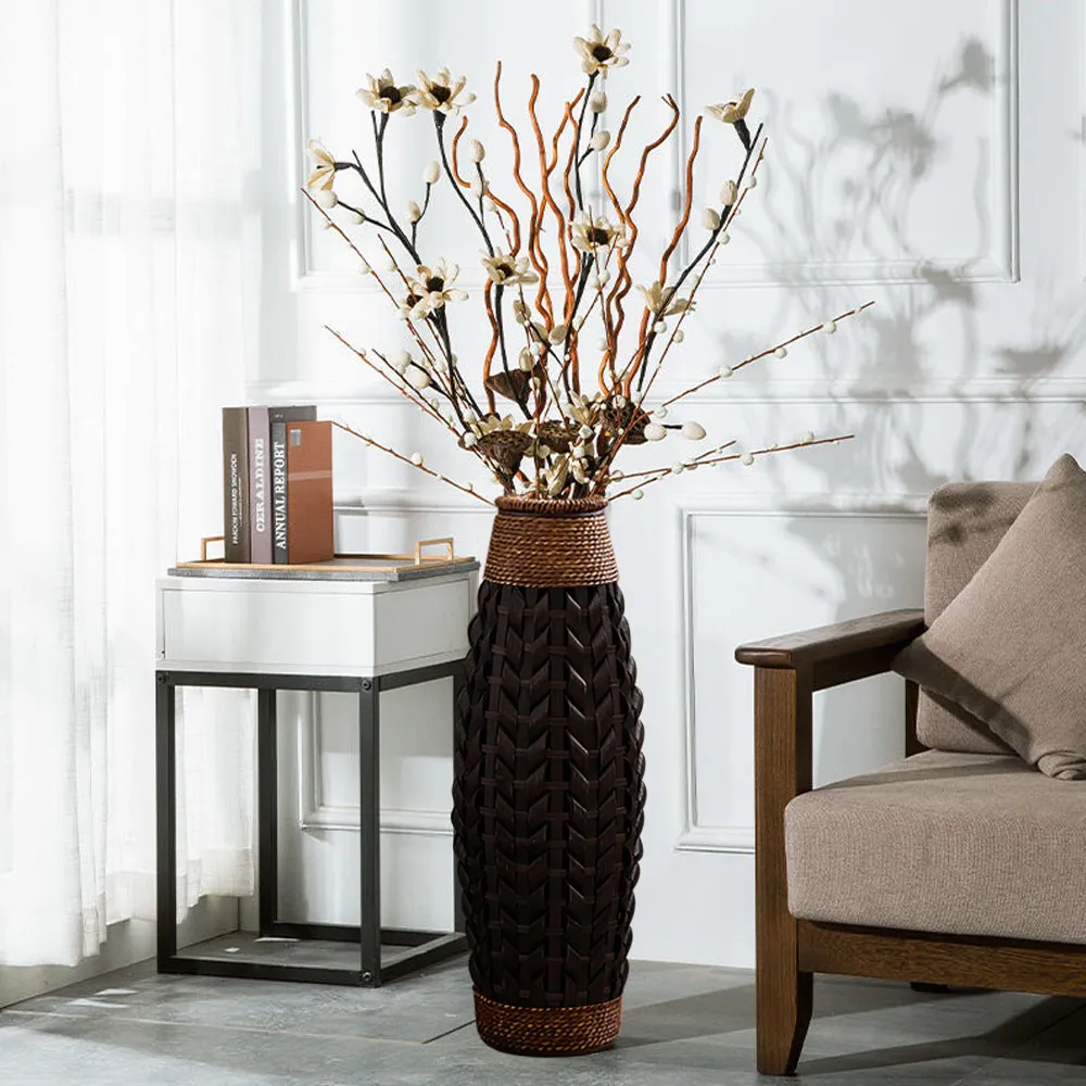 Tall Woven Floor Vase - Bamboo, Rattan image
