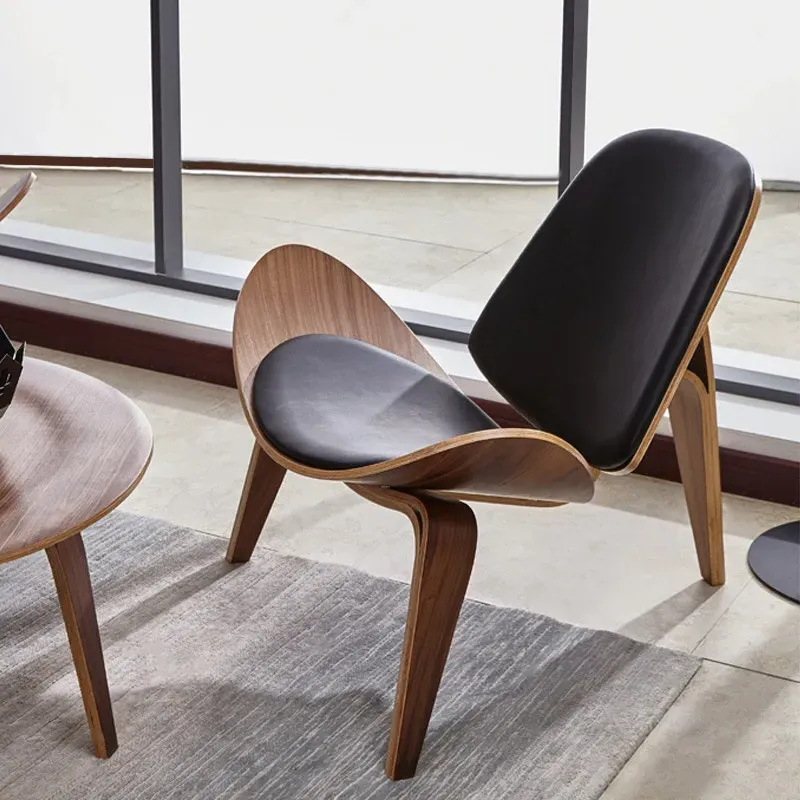 Tripod Lounge Chair - Black, Walnut