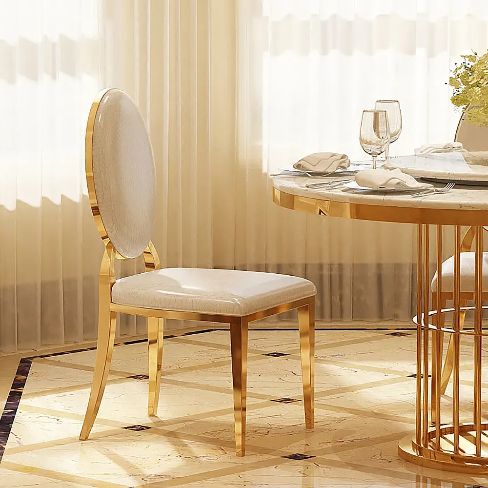 Upholstered Dining Chair Set of 2 - White, PU Leather image