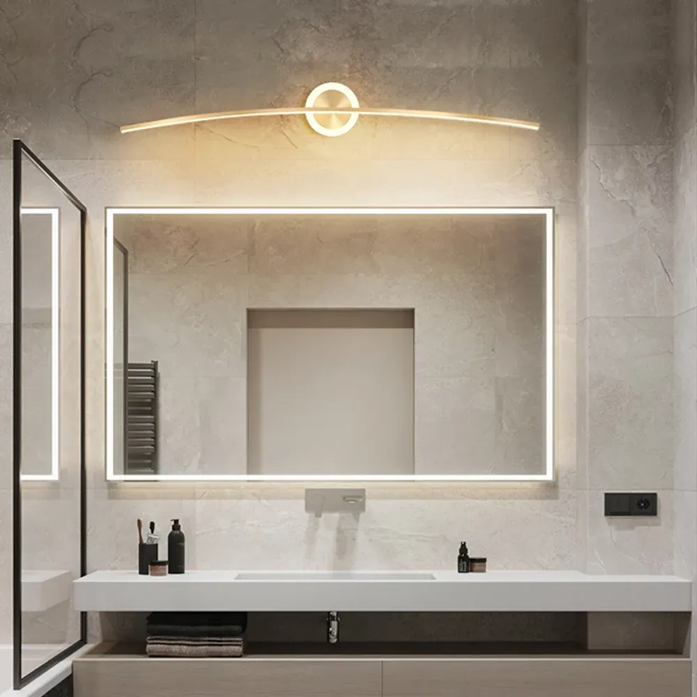 Vanity LED Wall Sconce - Gold, White Silicone Shade image