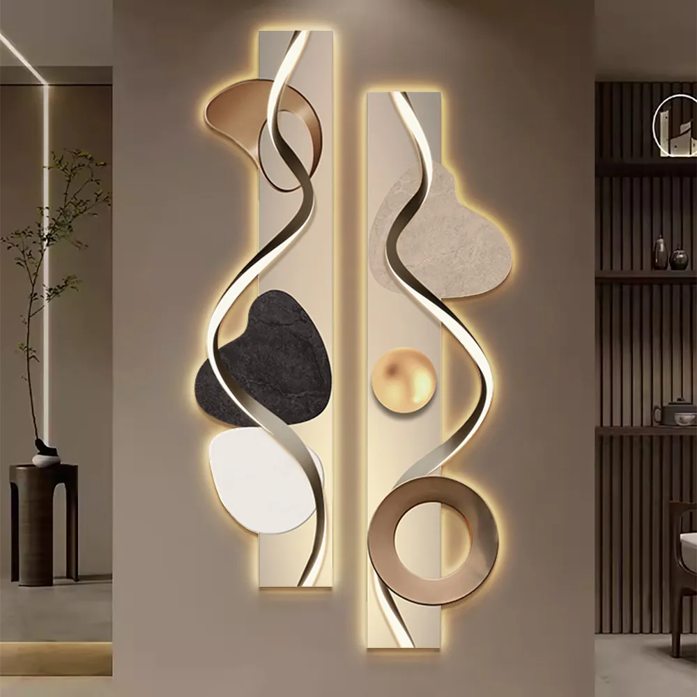 1000mm Abstract Geometric Wall Art with LED Backlighting - Multi-Color, Acrylic product