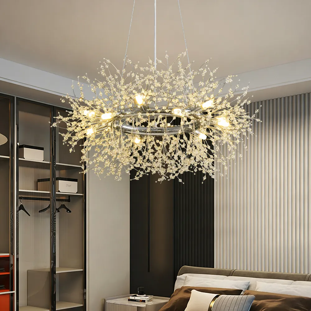 12-Light Crystal Sputnik Chandelier - Chrome, Metal product