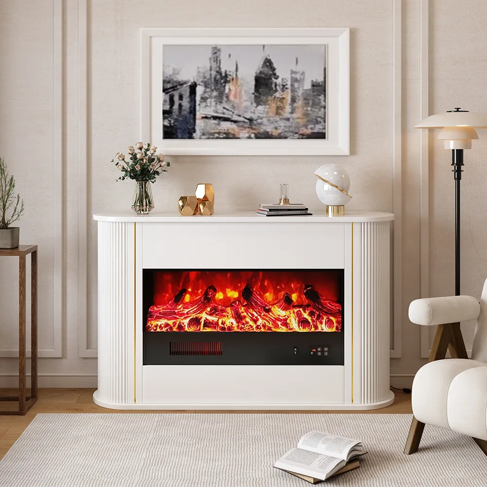 1200mm Freestanding Electric Fireplace 3D LED Flame Effect - Warm White product