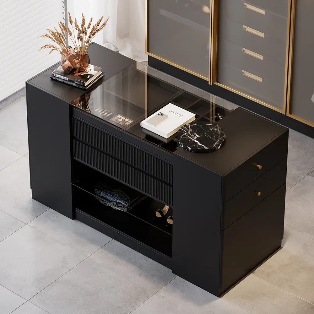 150cm W Closet Island with Doors & Drawers - Matte Black product