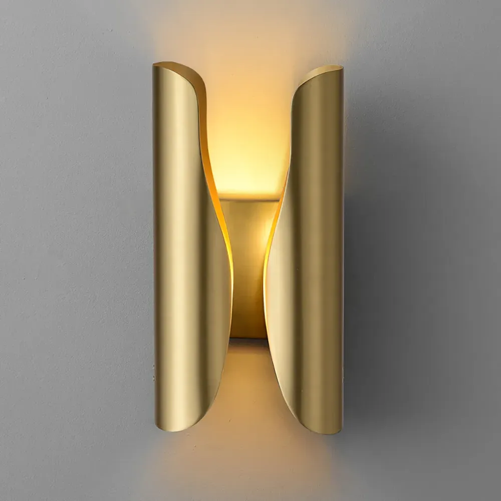 2-Light Curl Shade Wall Sconce - Brass product