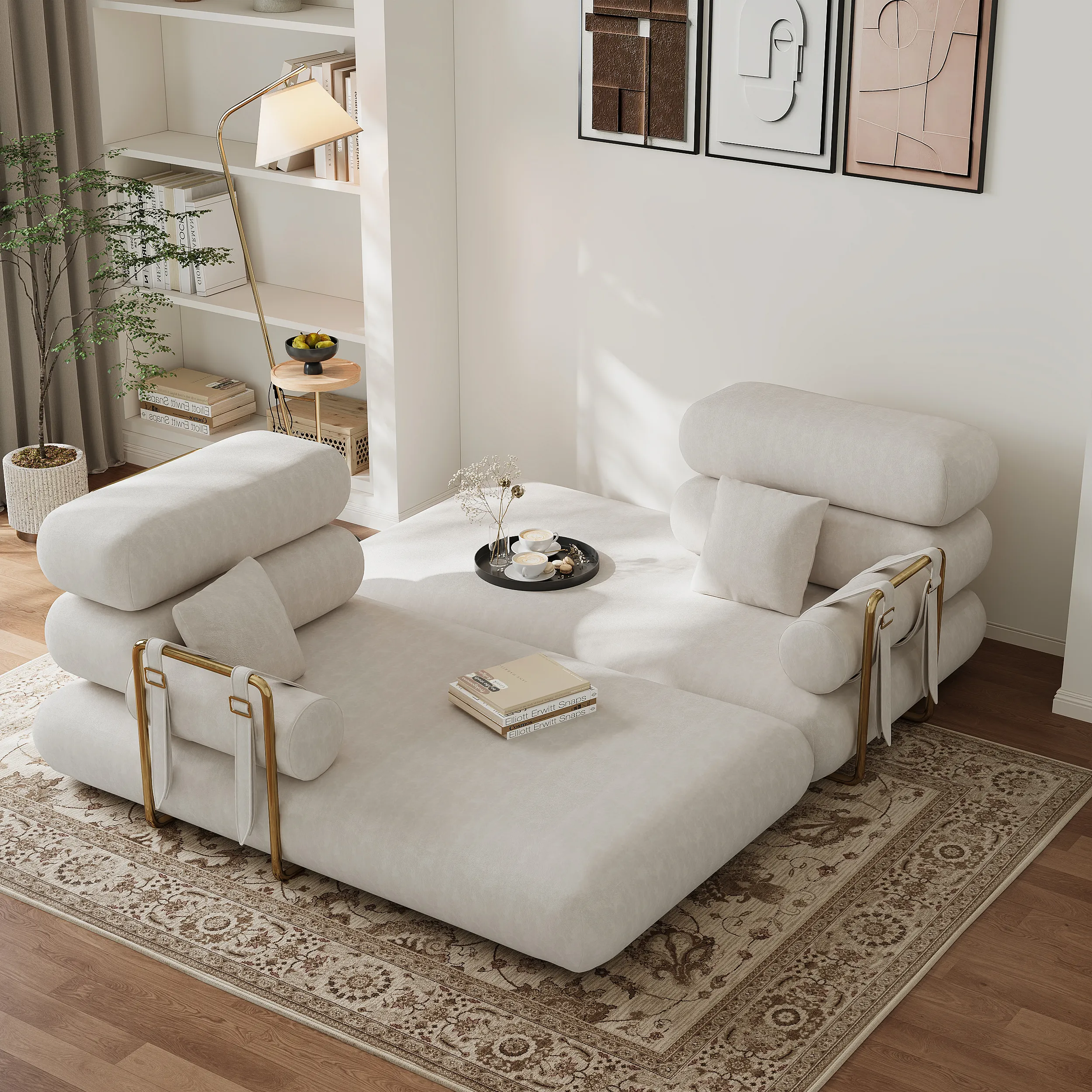 2-Seater Futon Convertible Sleeper Sofa - Chenille Velvet product